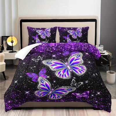 Set Copripiumino Farfalle Colorate Set Biancheria da Letto con Farfalle Decorazione per Camera da Letto e Stanza (1 Piumone E 2 Federe Senza Imbottitura)