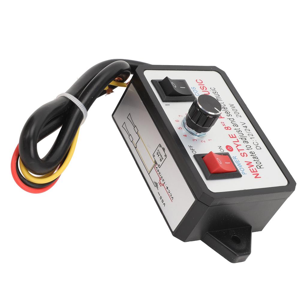 Car Horn Controller 16 Sound Effect Adjustable DC 12V 24V Dual Tone Car Horn Controller Unit for Motorcycles Cars Vans Yachts