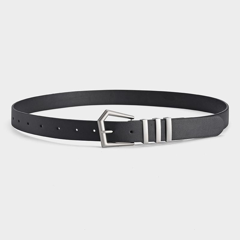 Stylish Pu Leather Casual Belt For Men And Women Versatile Black Jeans Accessory