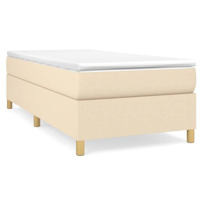 Cadre de lit avec matelas - Maison Exclusive - 90x190 cm - Tissu Crème - Relaxation maximale