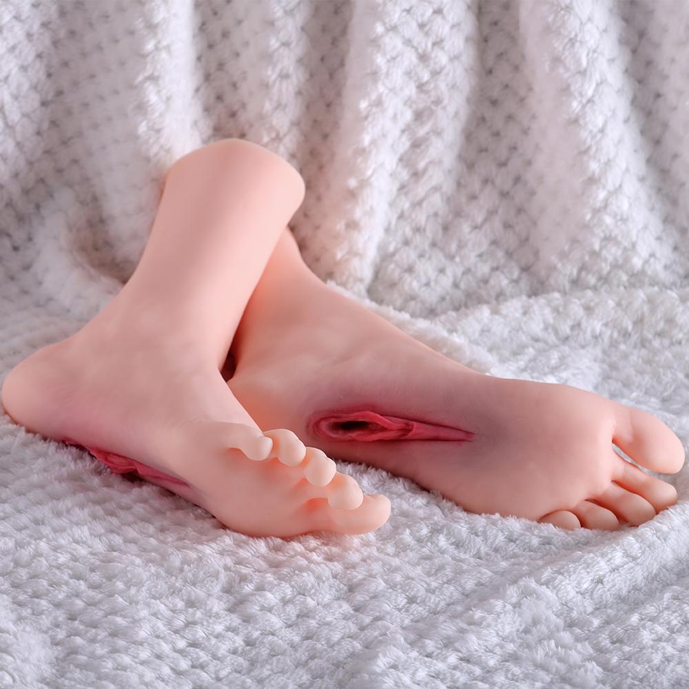 Male Masturbators Cup, Realistic Fetish Foot with Torso and Vaginal, Female Mannequin Foot Male Masturbation Stroker for Man a Pair