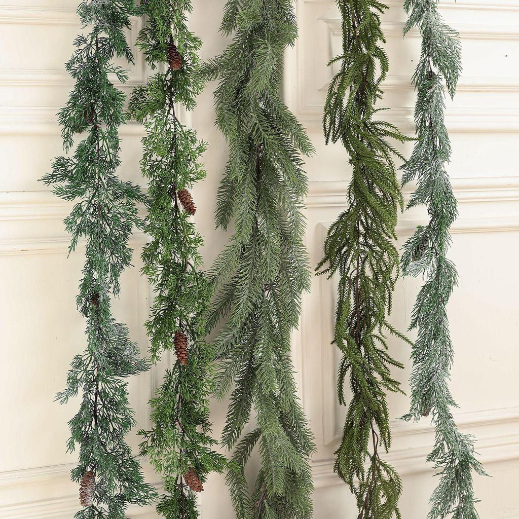 Artificial PE Rattan Leaves for Wall, Door, and Christmas Decor Vines