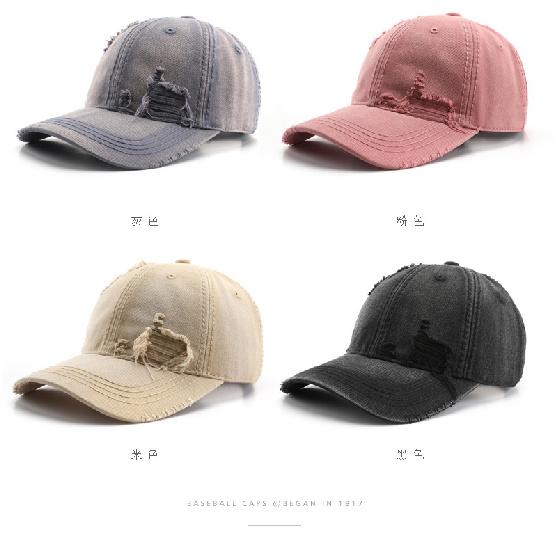 Women's washed plain baseball cap, suitable for outdoor activities, travel, and sun protection