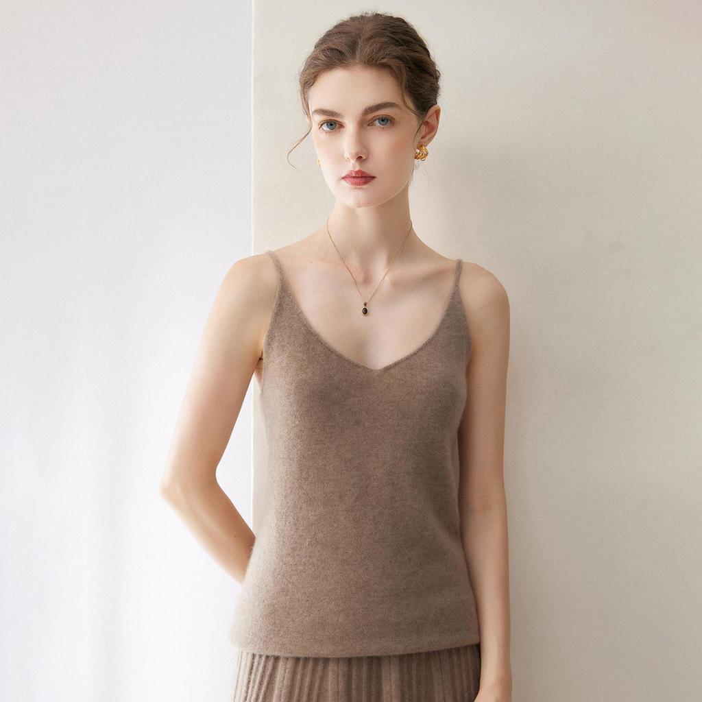 Women's Cashmere V-Neck Sweater Vest - Autumn/Winter Style