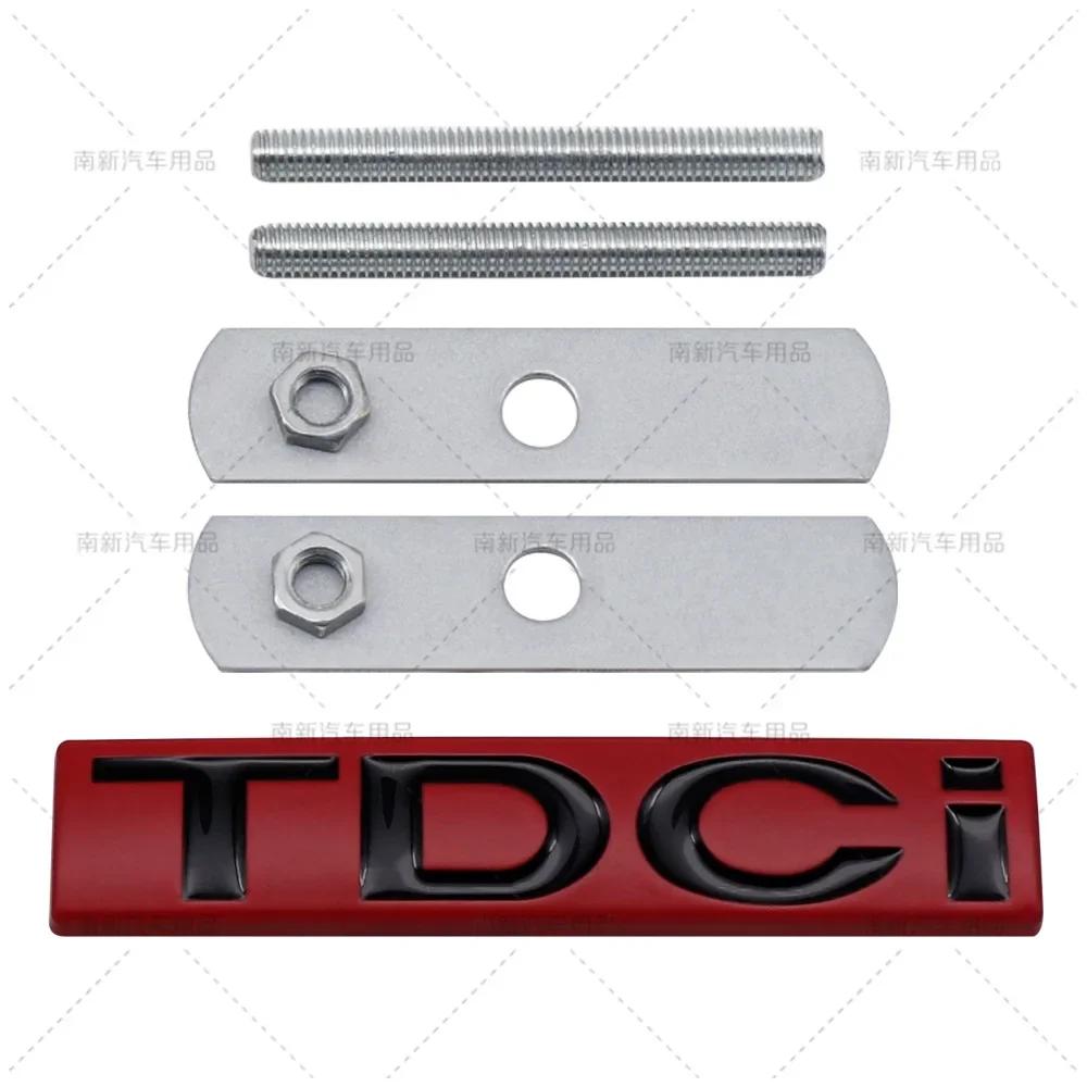 pbhsg2 3D Metal TDCI Letters Car Front Grille Hood Emblem Badge Decals For Ford Kuga Explorer Transit Accessories