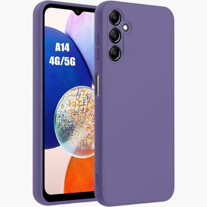 Silicone Case - Samsung - Galaxy A14 5G - Ultra Slim - Flexible - Matte Dark Purple