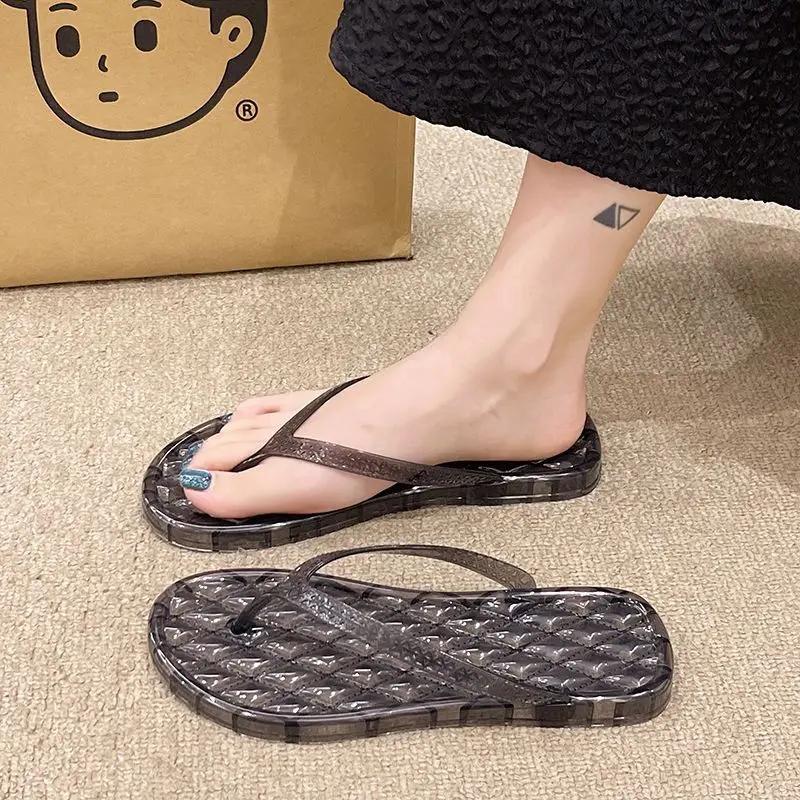 Fashion On Beach Slides Original Top Designs New Fashion Women's Flip Flops Slippers and Ladies Sandals Collection Stylish Vip 39 Shoes