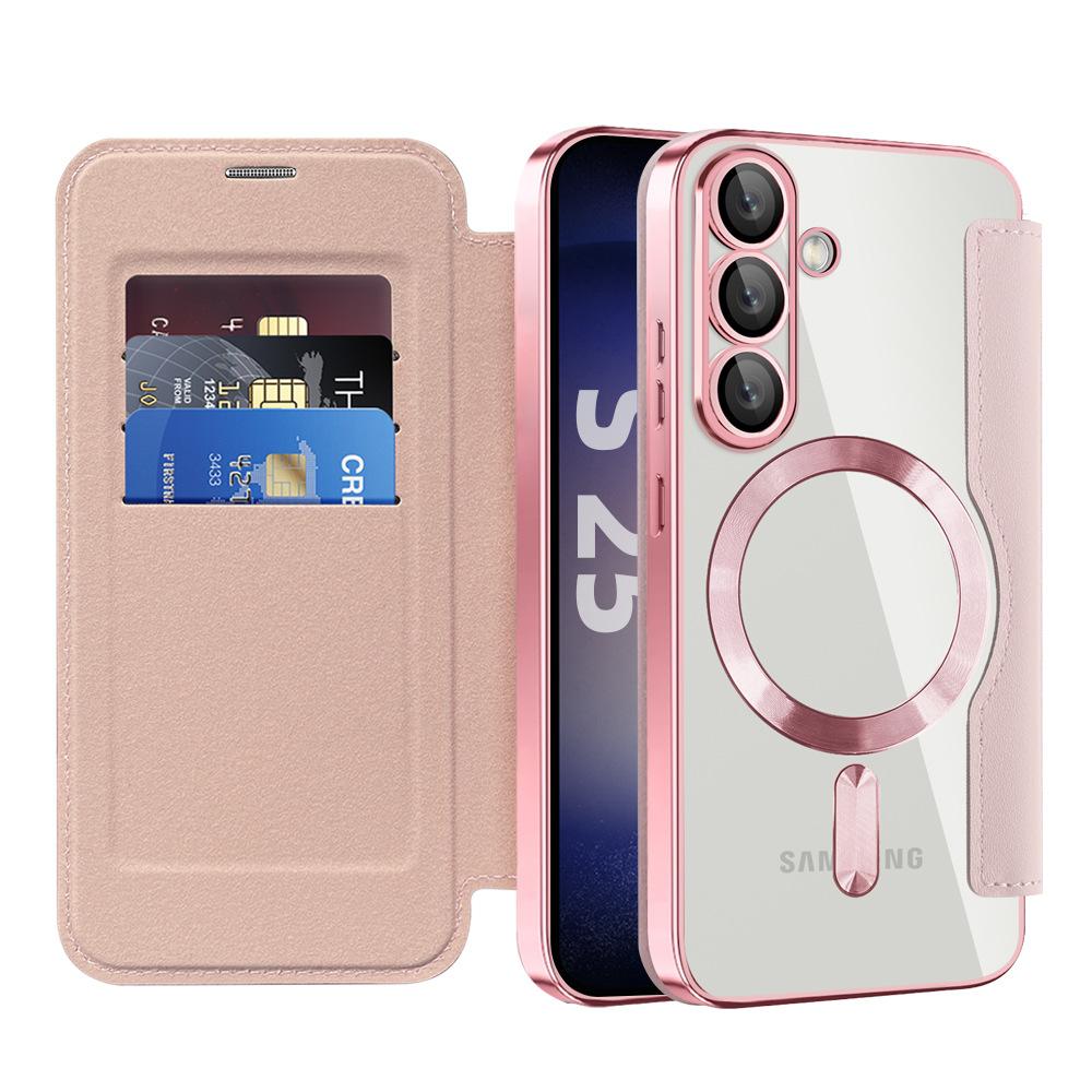 A16 Samsung S25Ultra Flip Cover Phone Case with Electroplated Magnetic Charging, Suitable for A36 Drop Protection Case