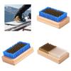 Wooden Handle Ski Waxing Brush Horsehair Brass/ Nylon Snowboard Brush Cleaning Wax Removal Brush Snowboard Tool Winter Sports