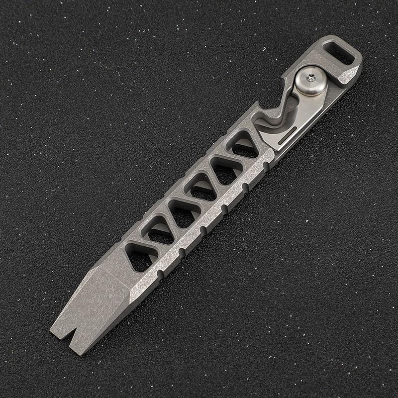 Titanium Multi-Tool Pry Bar EDC Survival Tool Bottle Opener Camping Hiking Self Defense Pocket