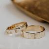 Baguette Cubic Zirconia Full Eternity Vielsesring: Forlovelsesring belagt med gult gull: Minimalistisk brudesmykke gave til kvinner