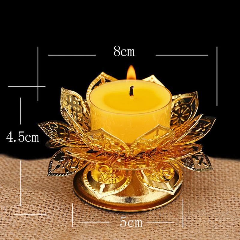 Exquisite Hollow Gold Lotus Incense Holder Zinc Alloy Craft Ornament for Spiritual Meditation Home Gift