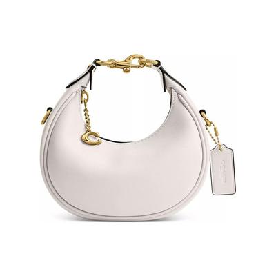 Jonie Serie 15 Abnehmbarer Verstellbarer Schultergurt Reißverschluss Leder Halbmond Tasche Crossbody Schulter Tote Mini Damen Taschen Weiß CR508-B4HA