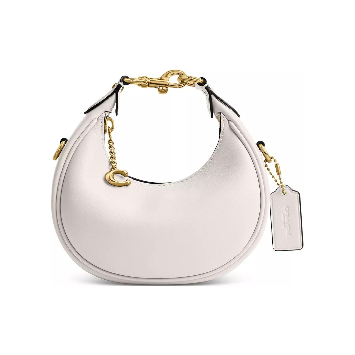 

Coach White Leather Mini Hobo Shoulder Bag with Gold Hardware for Daily Use Basic Set (Bag+Dust Bag)
