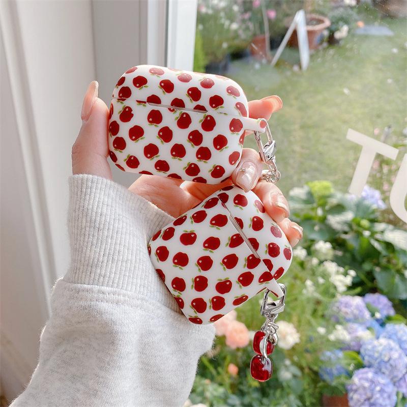 Red apple cherry love AirPods 1 generation protective case for 1st generation 1st generation pro1 apple bluetooth headset case female