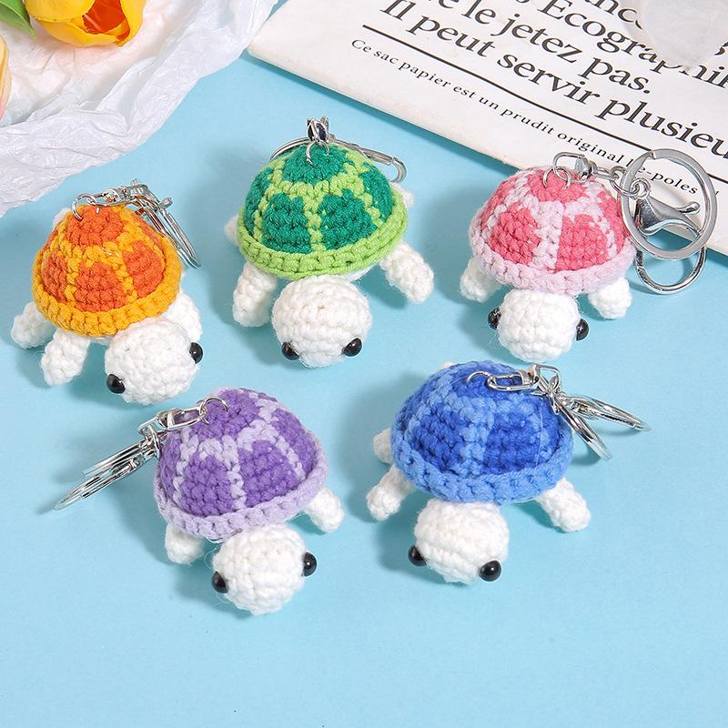 1pz Portachiavi Tartaruga Adorabile, Tartaruga Peluche Miniatura Uncinetto Fatto a Mano Ornamento da Appendere