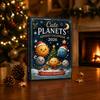 Solar System Hanging Ornaments Space Advent Calendar, 24Pcs 2D Flat Acrylic Ornament Set with Planet Star Themed Decorations Designs, Christmas