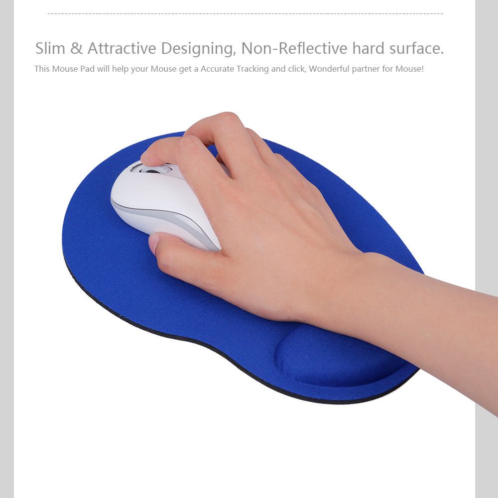 Tappetino Ergonomico Per Polso Da Scrivania – Antiscivolo, Morbido, Per Computer E Laptop (Grigio Chiaro Di Luna)
