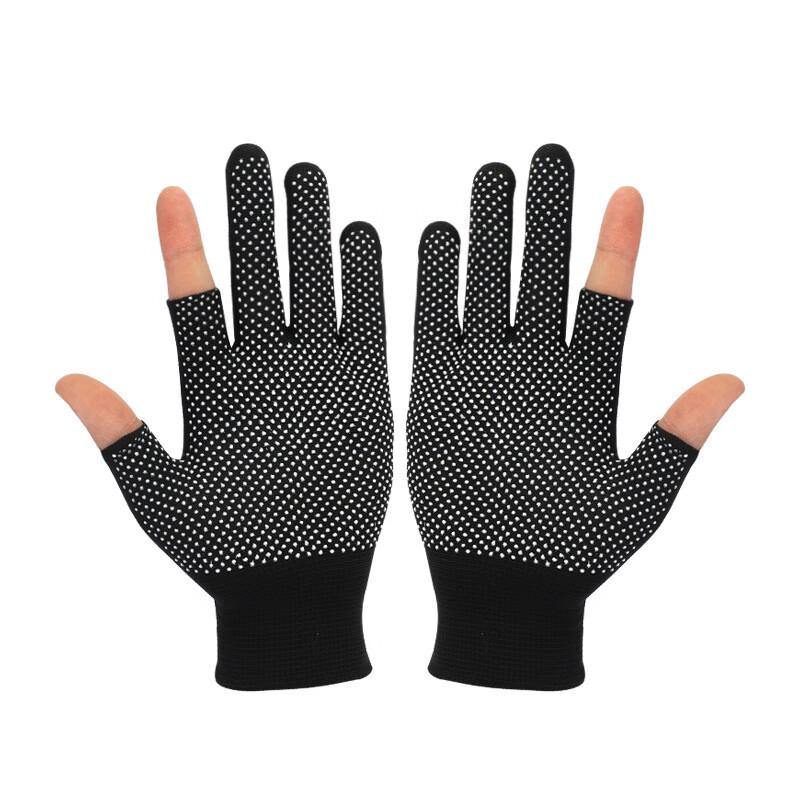 Nylon Dotted Two-Finger Exposed Work Gloves