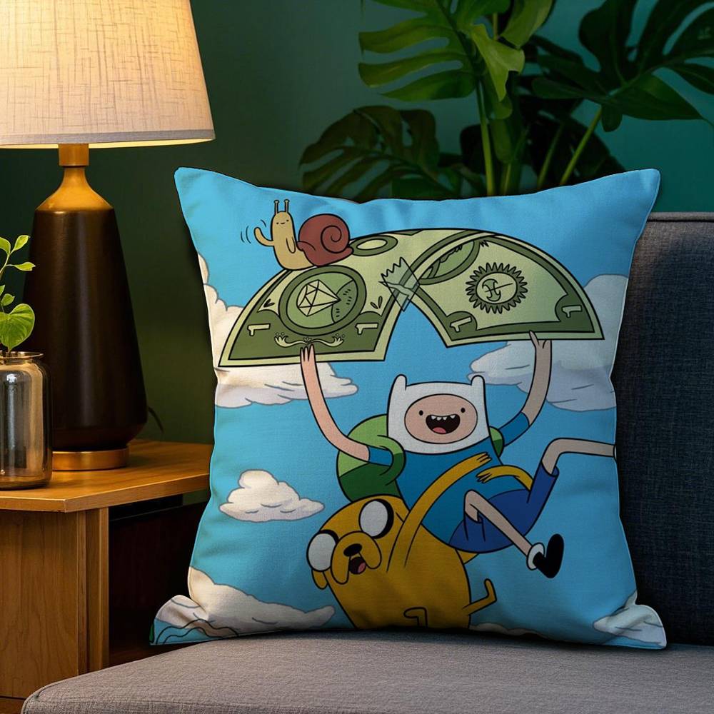 Cartoon A-AdventureS Time Pillow Case Sofa Living Room Bedroom Double-sided Printing Square Cushion Nap Time Pillow Case