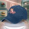 Diving Cat Octopus Print Baseball Cap For Men Women Vintage Curved Brim Duckbill Hat Adjustable Multiple Colors