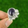 African Amethyst Stone 925 Silver Engagement Wedding Cescent Moon Statement Ring