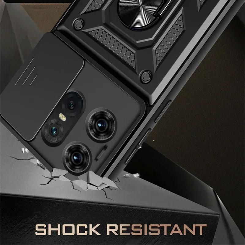 Shockproof Armor Case for Motorola  Edge 50 40 NEO 30 Pro Ultra Fusion G04 G34 G84 G54 G42 Ring Holder Slide Lens Protect Cover