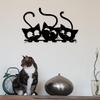 Cute Nursery Wall Decor Metal Black Cat Art, Cartoon Kitten Silhouette Decoration, Decorative Creative Lover Gifts Sculpture for Lovers, Minimalist