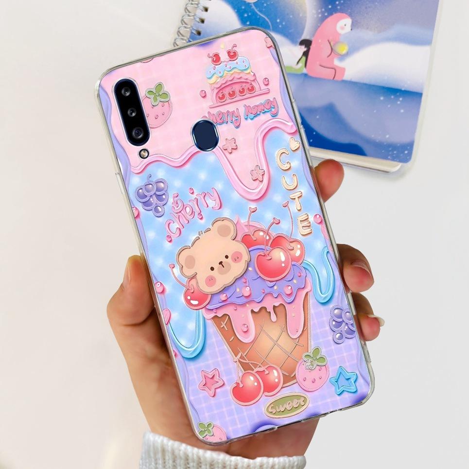 For Samsung Galaxy A20s A20 A20e Case Back Cover Cartoon Cool Style Animals Girly Soft TPU Silicone Bumper A202F A205F A207F