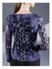 2025 Spring & Autumn Printed Long Sleeve Casual T-shirt for Stylish Middle-aged Women