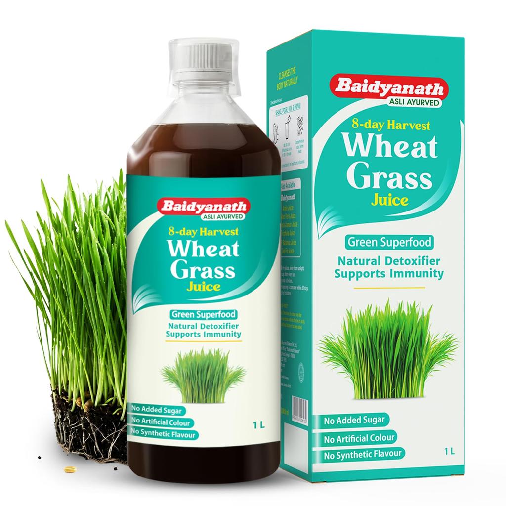 Baidyanath Wheatgrass Juice - 1L | Natural Liver detox & Gut cleanser Juice | Superfood for Weight & Cholesterol management