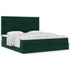 Ottoman Bed with Mattress Dark Green 160x200 Cm Velvet