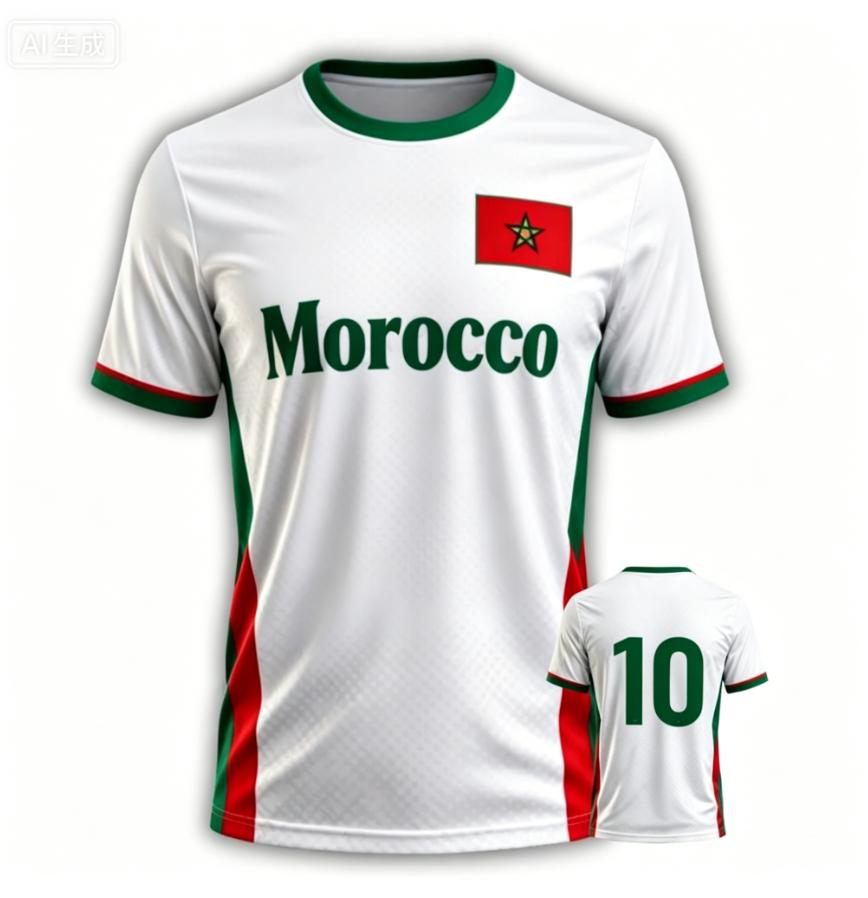 Moroccan Football Jersey 3D Printed Quick-drying Short-sleeved T-shirt for Men Women Streetwear Sports Shirt Training Suit Y2k