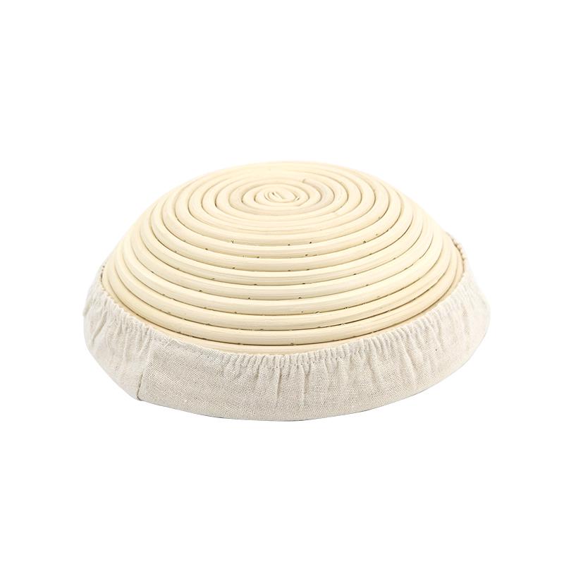 WTEMPO 1 zestaw Banneton Brotform 9 .8 cala Okrągły Koszyk do Fermentacji Chleba Miska Rattanowa z Płótnem