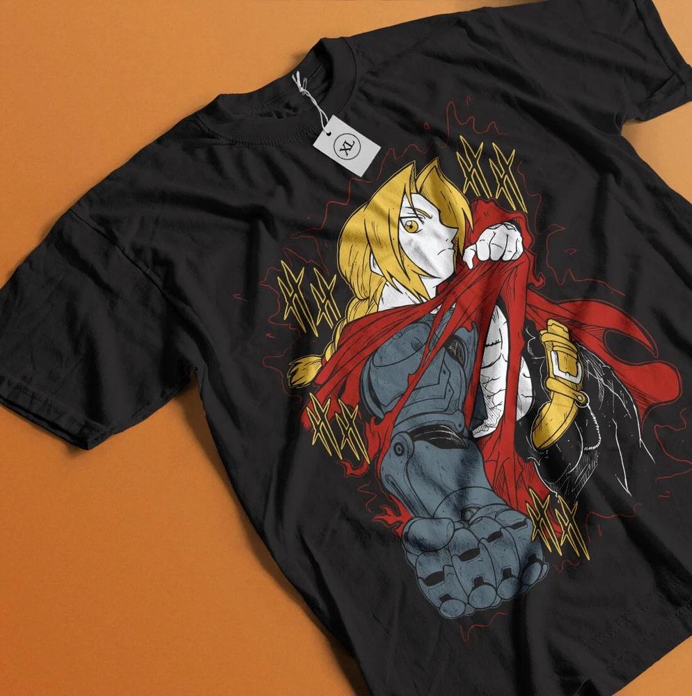 Fullmetal Alchemist Tshirt Alphonse Elric FMA Brotherhood Edward Elric Shirt S
