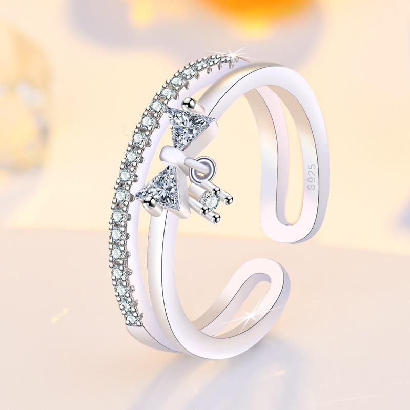 New 925 Silver Ring Heart Sparkle AAA Zircon High Quality For Women Rings Wedding Fine Jewelry Accessories Party Gift