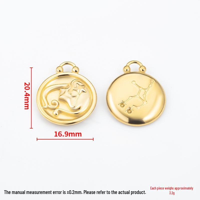 18k Gold Zodiac Pendants for DIY Luxury Jewelry - Small Accessories for Bracelets & Necklaces