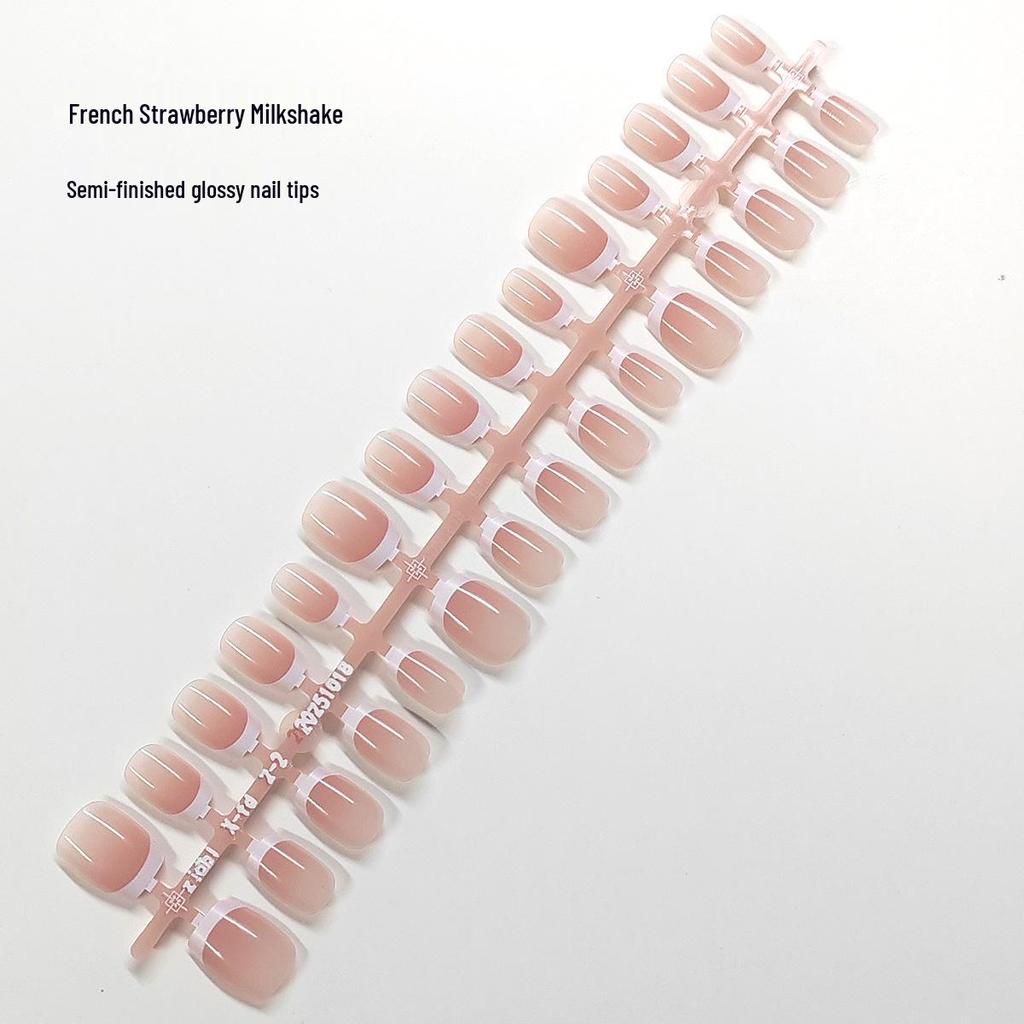 Blush Gradient Nail Tips - Semi-finished, Wearable, Long & Short Styles for Nail Salon Art