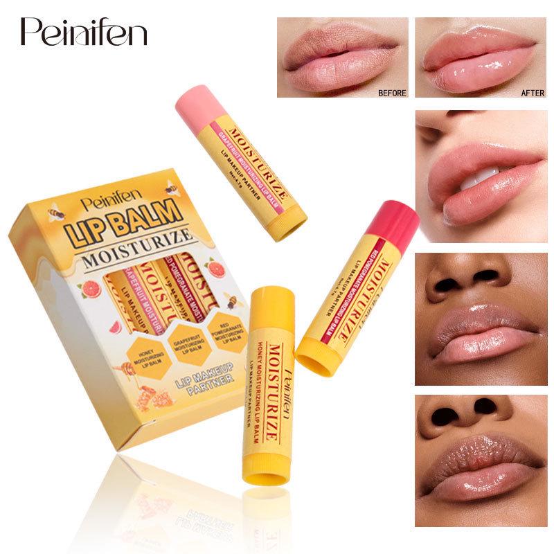 Fruit Color-Changing Lip Balm Trio: Moisturizing & Care Set