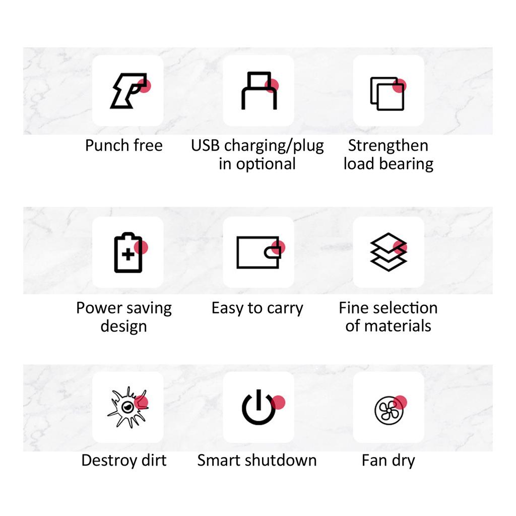 Toothbrush Cleaner Wall Mounted USB Charging UV Toothbrush Cleaning Rack Holder Box for Bathroom