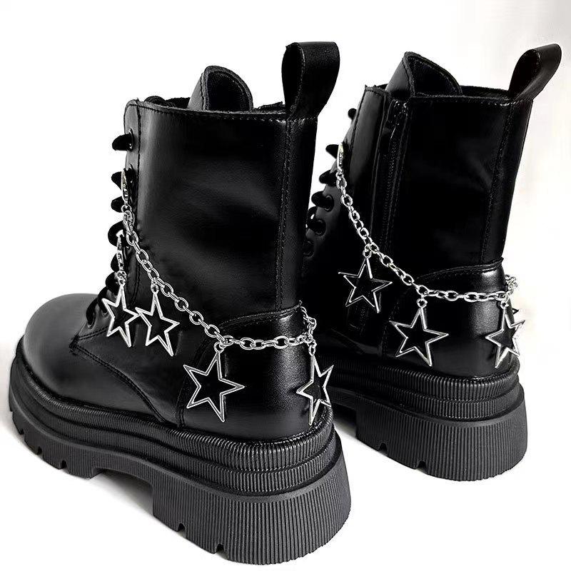 Retro Five-Pointed Star Pendant Chain Shoe Accessories for Martin Boots