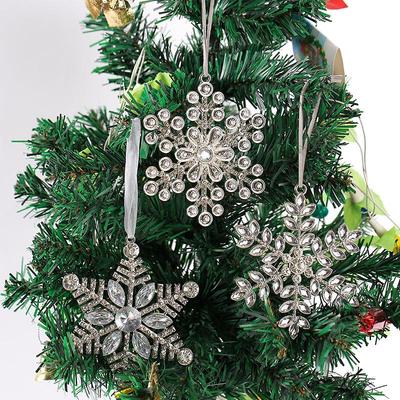 Kreativer Strass Schneeflocke Metall Weihnachtsanhänger