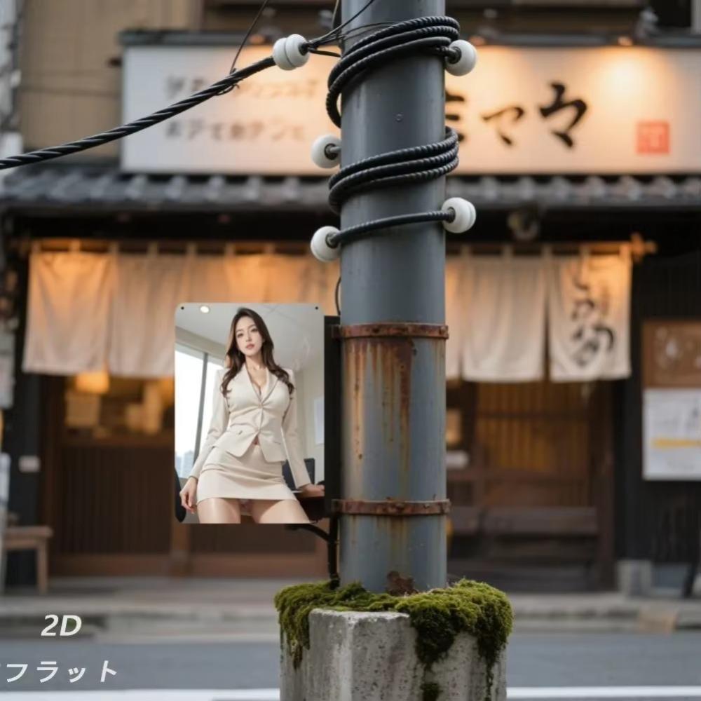 Vintage Japanese Women Metal Tin Sign Wall Art 8x12 Inch Gold Flat Decor Easy Install Home Office