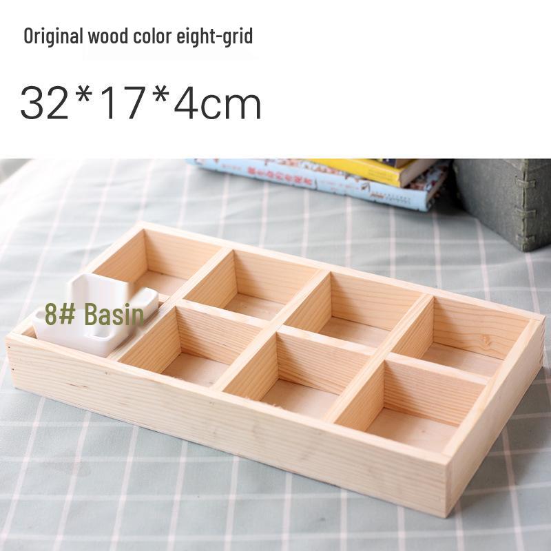Rectangular Solid Wood Succulent Planter Box for Desktop or Balcony