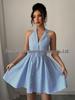 2025 European & American Summer Striped Halter Dress - Sexy & Stylish Vacation Wear