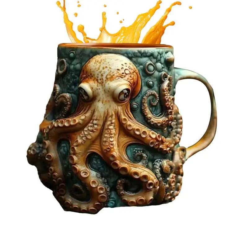 Chobotnice Pivo Kávové Hrnky Nápojové Šálky Pryskyřice Nápojové Nádobí Pro Cappuccino Latte Mléko Polévka Voda Džus Pivo Víno