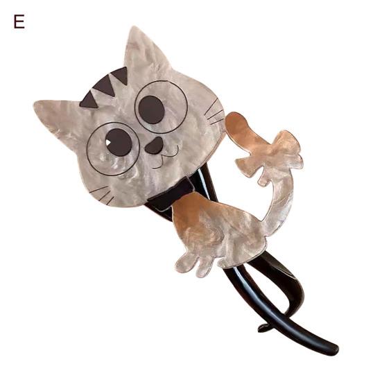 Girls Hair Clips Cartoon Cat Decor Twist Hair Claw Back Head Crab Holder Women Hair Styling Tool Hair Accessories