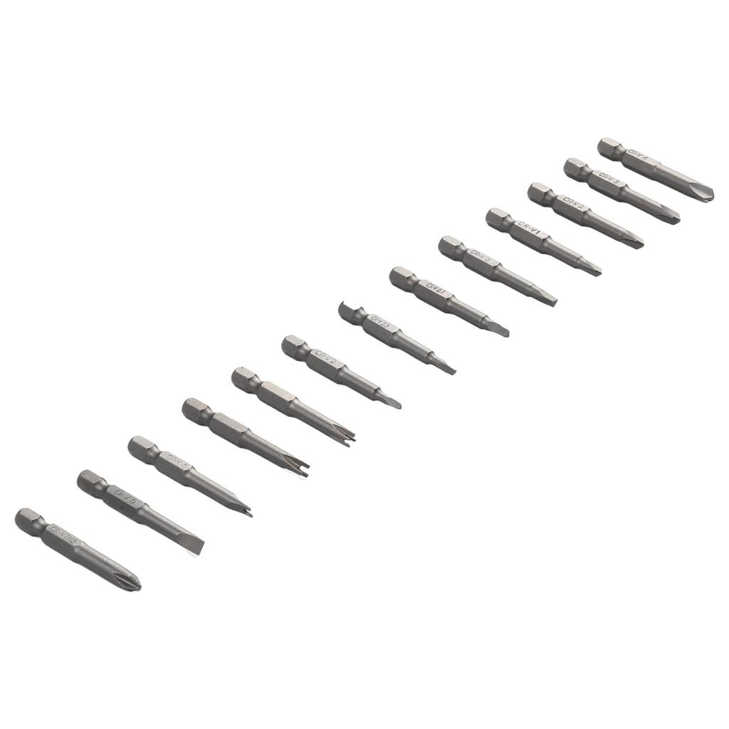 13pcs Special-shaped Screwdriver Bit PH2 U Y-Shape Triangle Cross 3-Point Screwdriver Tool 50mm Screwdriver Bit