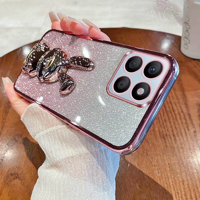 Pour Honor X8b 4G Étui avec Support Lapin Mignon Antichoc Mince Housse de Téléphone