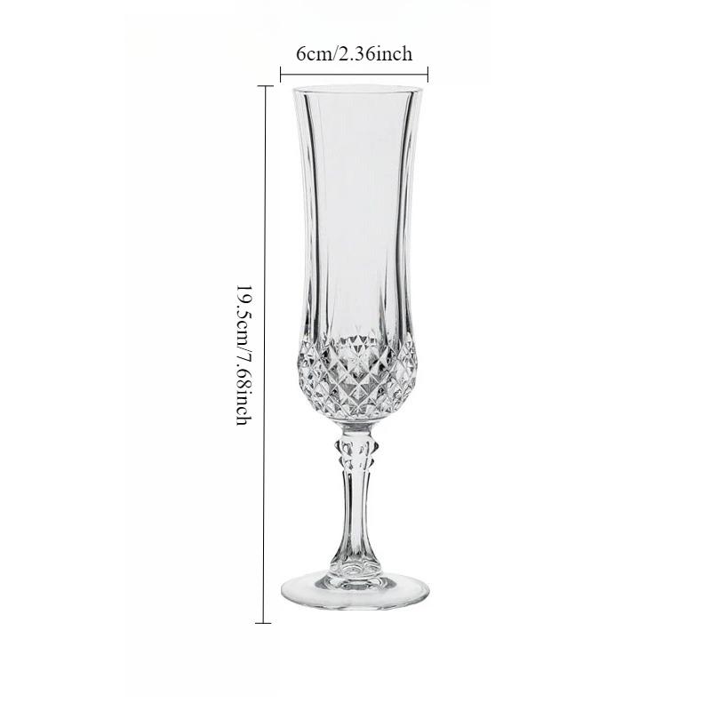 1pcs Luxury Champagne Glass Cocktail Glass Party Elegant Transparent Red Wine Glass Vintage Relief Glass Cups Exquisite Gifts